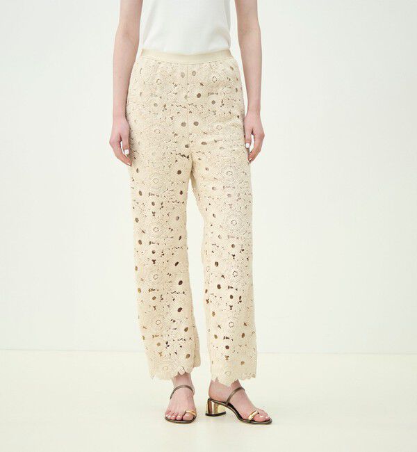 MACPHEE「サークルフラワークロシェ セミフレアパンツ」|その他|