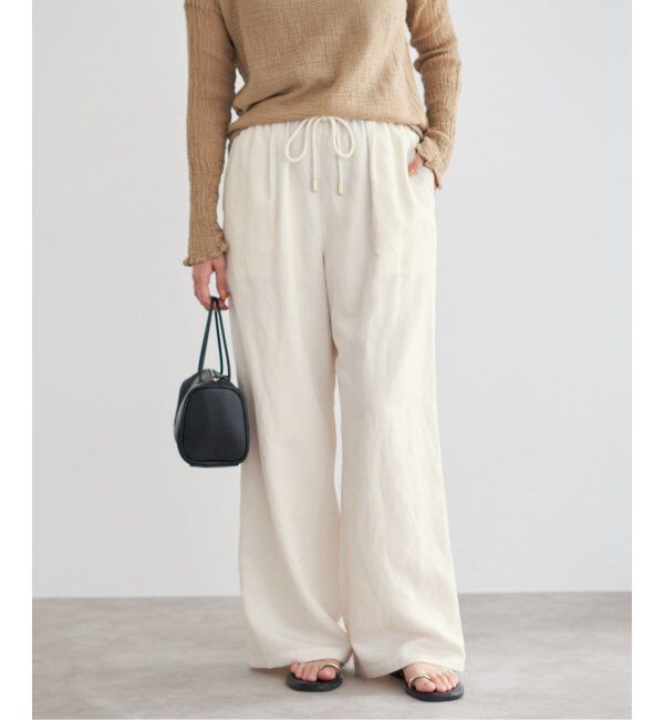 IENA「リネン混イージーパンツ」|その他|ナチュラル