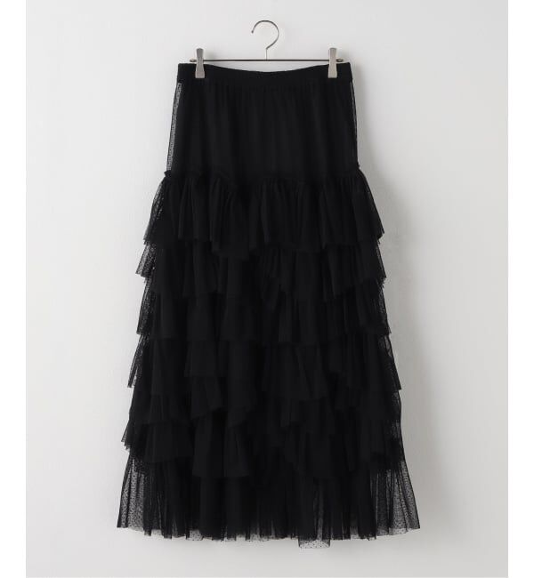 IENA LA BOUCLE「Venit/ヴェニット dot tulle スカート VEC-5609-A」|スカート|ブラック