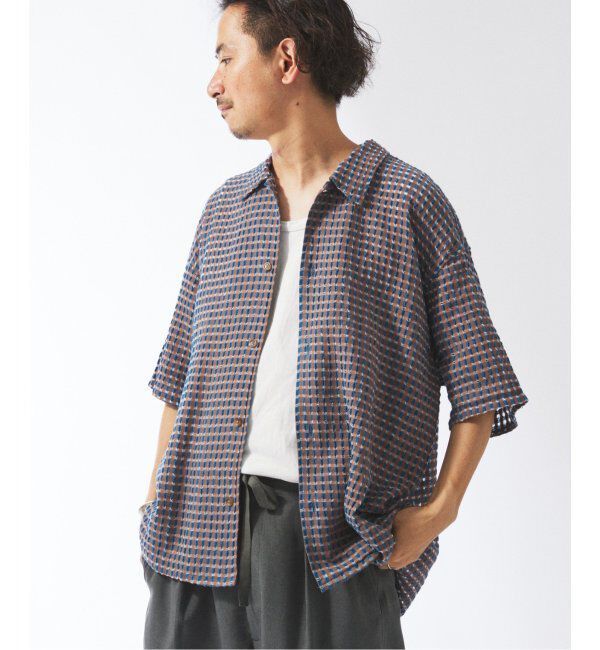JOURNAL STANDARD relume「チェック シアー ドビー 半袖 シャツ」|シャツ・ブラウス|ブラウン B
