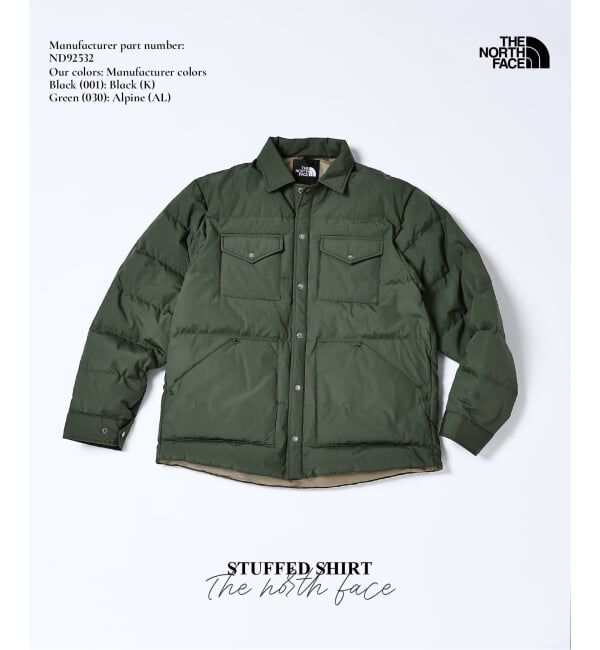 JOURNAL STANDARD relume「THE NORTH FACE / ノースフェイス スタッフドシャツ ND92532」|ダウン|グリーン