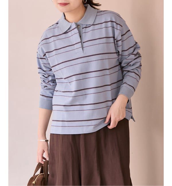 JOURNAL STANDARD「《追加2》マルチボーダーポロシャツ」|ポロシャツ|サックスブルー