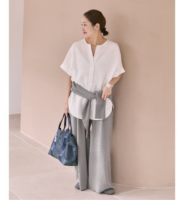 JOURNAL STANDARD「《予約》レーヨン麻ノーカラーブラウス」|シャツ・ブラウス|