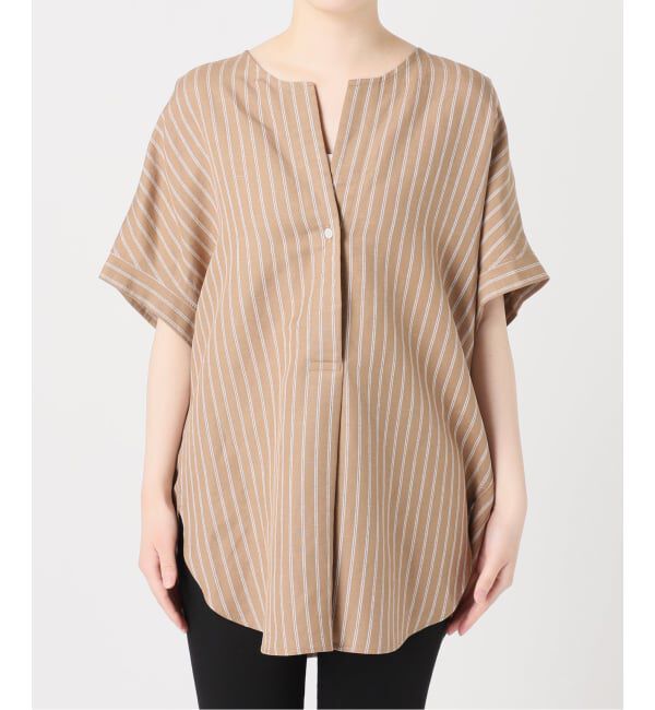 JOURNAL STANDARD「《予約》レーヨン麻ノーカラーブラウス」|シャツ・ブラウス|