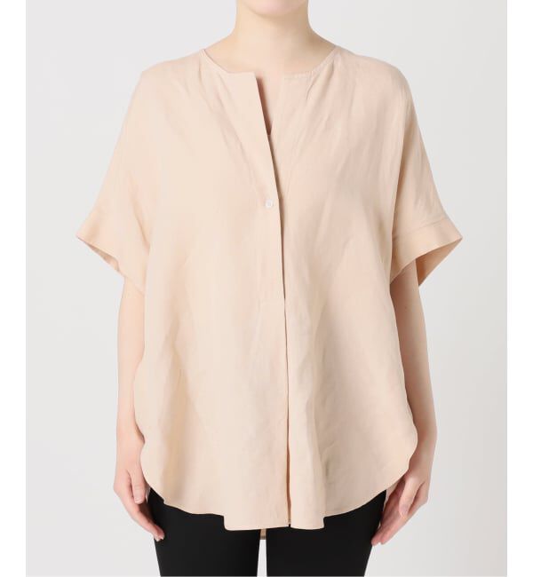 JOURNAL STANDARD「《予約》レーヨン麻ノーカラーブラウス」|シャツ・ブラウス|