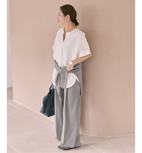 JOURNAL STANDARD「《予約》レーヨン麻ノーカラーブラウス」|シャツ・ブラウス|