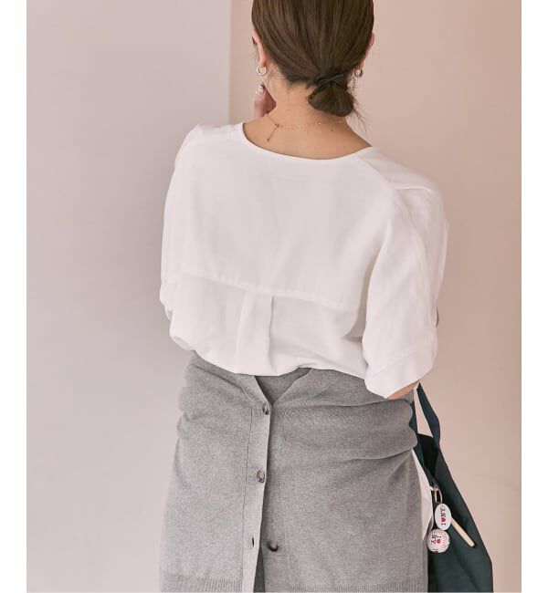 JOURNAL STANDARD「《予約》レーヨン麻ノーカラーブラウス」|シャツ・ブラウス|