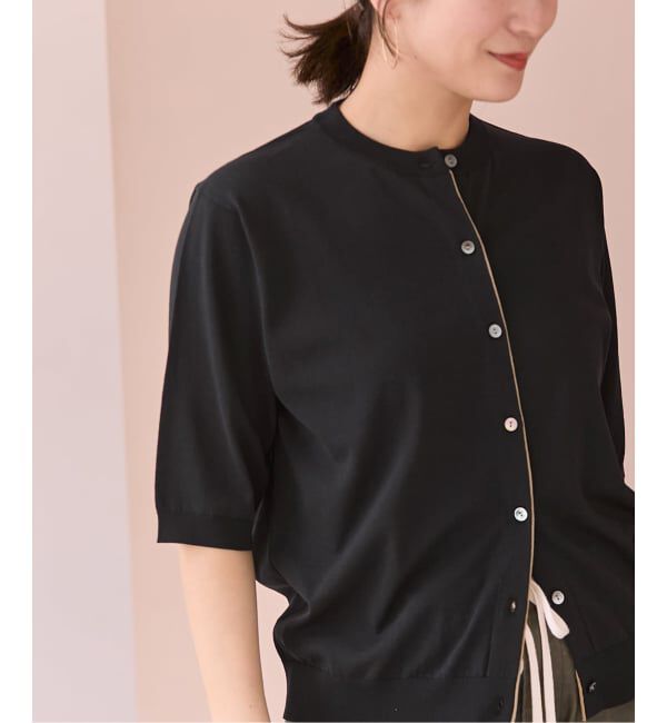 JOURNAL STANDARD「《予約》【UVカット/洗える/接触冷感】WASHABLE COOL UV ハーフスリーブカーディガン」|カーディガン|ブラック