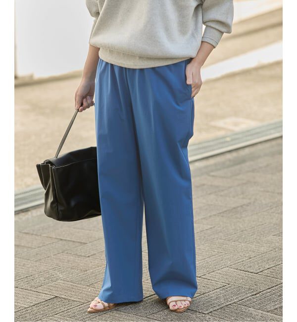 JOURNAL STANDARD「《追加2》【撥水/接触冷感/洗える/UVカット】リネンナイロンストレッチワイドパンツ」|その他|ブルー A