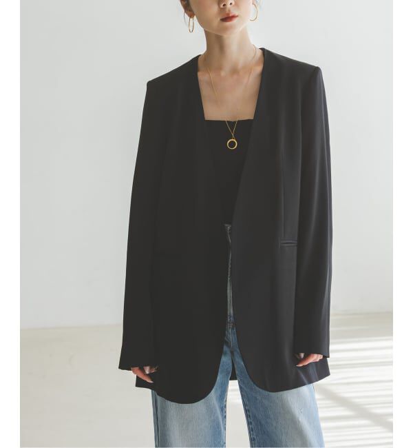 NOBLE「《追加2》スリーブスリットケープジャケット」|ノーカラージャケット|