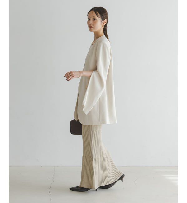 NOBLE「《追加2》スリーブスリットケープジャケット」|ノーカラージャケット|