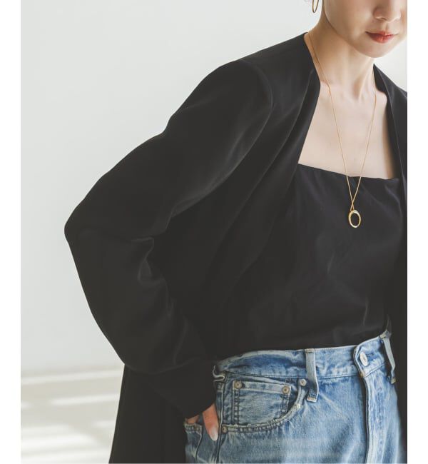 NOBLE「《追加2》スリーブスリットケープジャケット」|ノーカラージャケット|