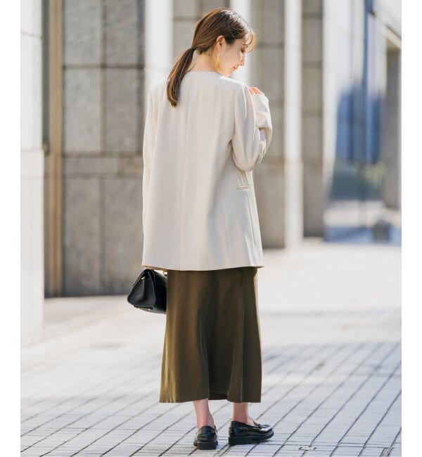 NOBLE「《追加2》スリーブスリットケープジャケット」|ノーカラージャケット|