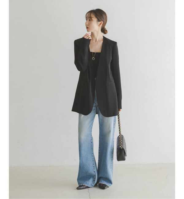 NOBLE「《追加2》スリーブスリットケープジャケット」|ノーカラージャケット|