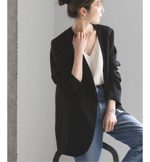 NOBLE「《追加2》スリーブスリットケープジャケット」|ノーカラージャケット|