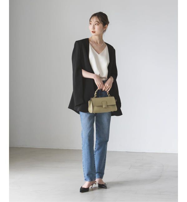 NOBLE「《追加2》スリーブスリットケープジャケット」|ノーカラージャケット|