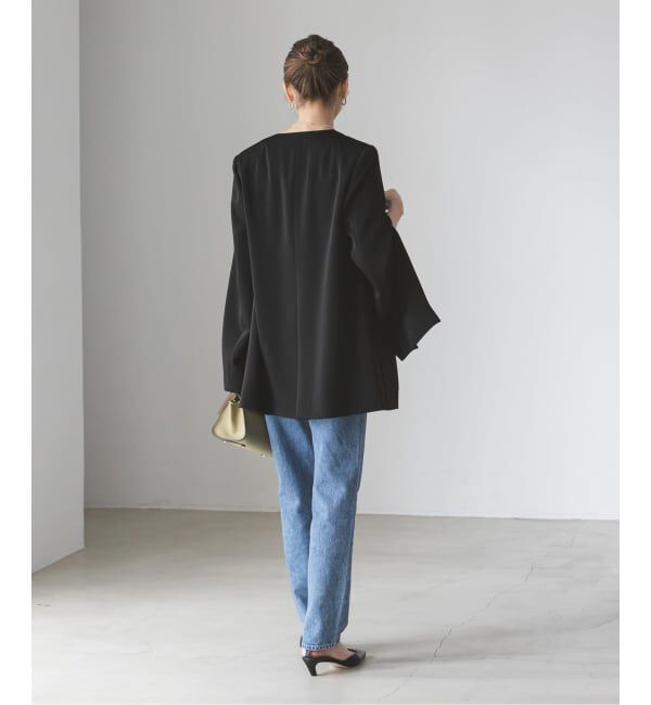 NOBLE「《追加2》スリーブスリットケープジャケット」|ノーカラージャケット|