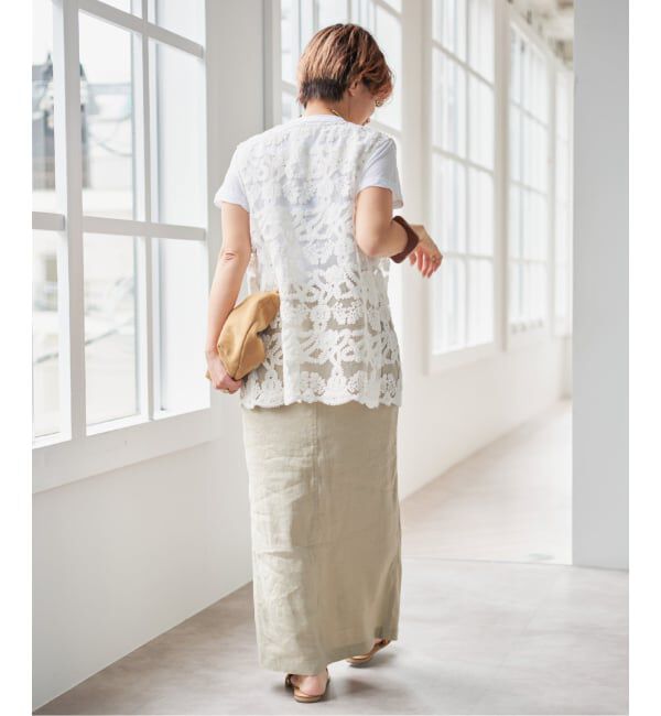 Spick and Span「《新色有り / 追加予約》コードエンブロイダリーチュールベスト」|ベスト・ジレ|