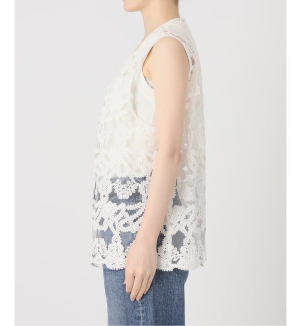 Spick and Span「《新色有り / 追加予約》コードエンブロイダリーチュールベスト」|ベスト・ジレ|