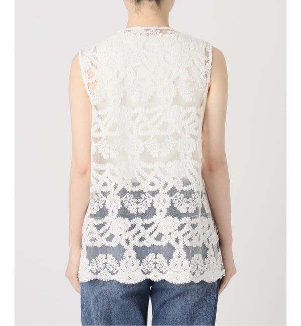 Spick and Span「《新色有り / 追加予約》コードエンブロイダリーチュールベスト」|ベスト・ジレ|