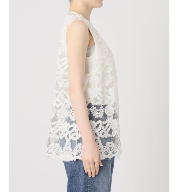 Spick and Span「《新色有り / 追加予約》コードエンブロイダリーチュールベスト」|ベスト・ジレ|