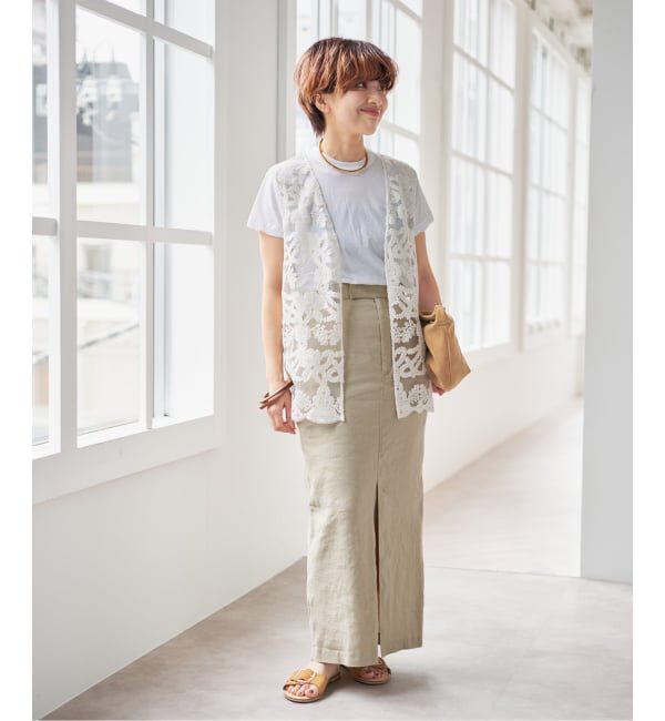 Spick and Span「《新色有り / 追加予約》コードエンブロイダリーチュールベスト」|ベスト・ジレ|