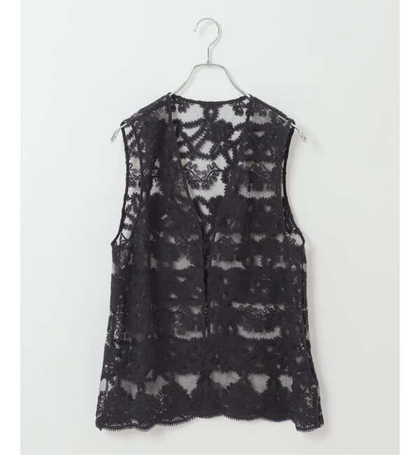 Spick and Span「《新色有り / 追加予約》コードエンブロイダリーチュールベスト」|ベスト・ジレ|