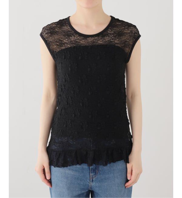  「【洗える】Mewl / ミュール レースフレンチタンク」|タンクトップ|