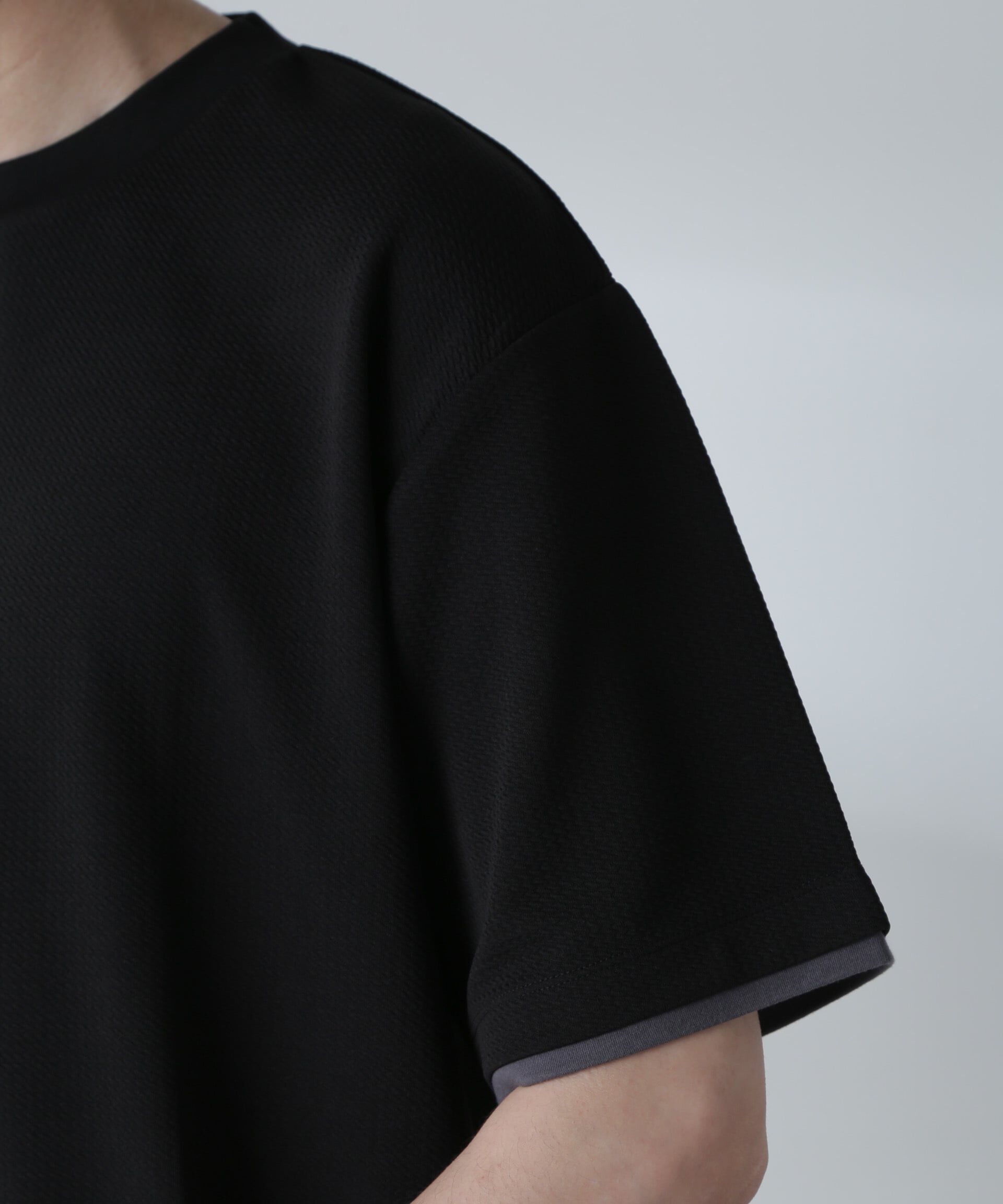 nano･universe「ジャガードフェイクレイヤードTシャツ 半袖」|Tシャツ・カットソー|