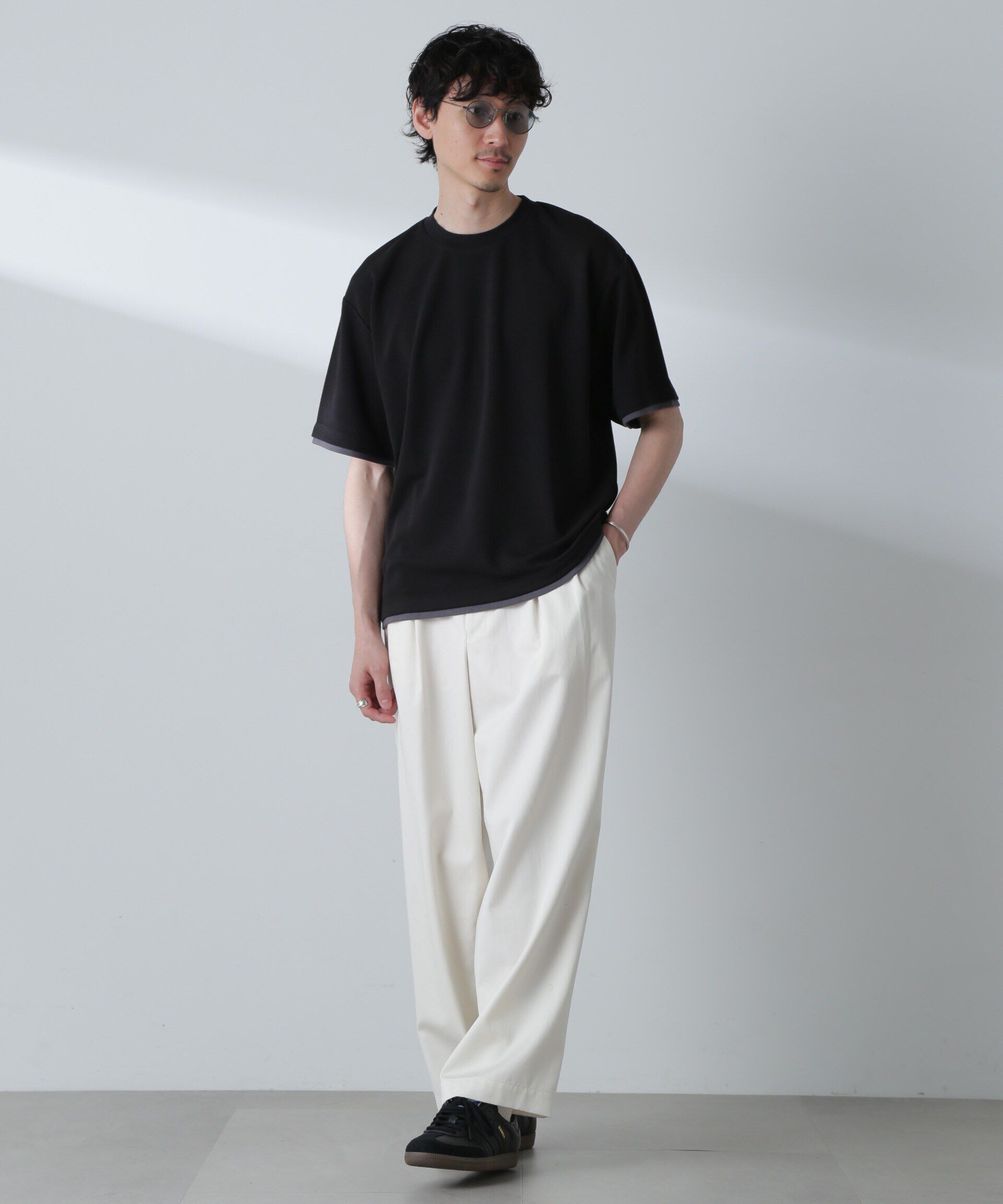 nano･universe「ジャガードフェイクレイヤードTシャツ 半袖」|Tシャツ・カットソー|