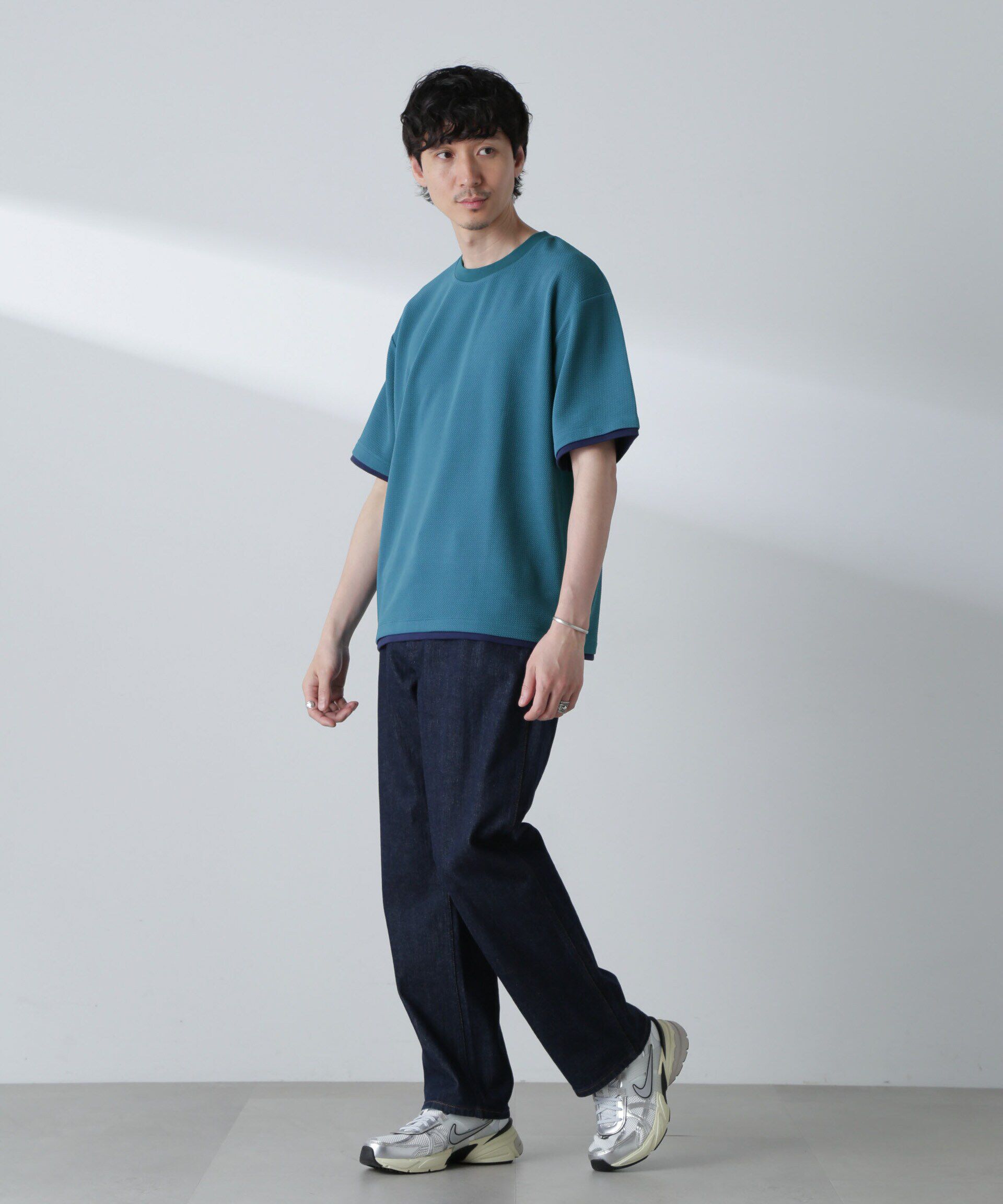 nano･universe「ジャガードフェイクレイヤードTシャツ 半袖」|Tシャツ・カットソー|