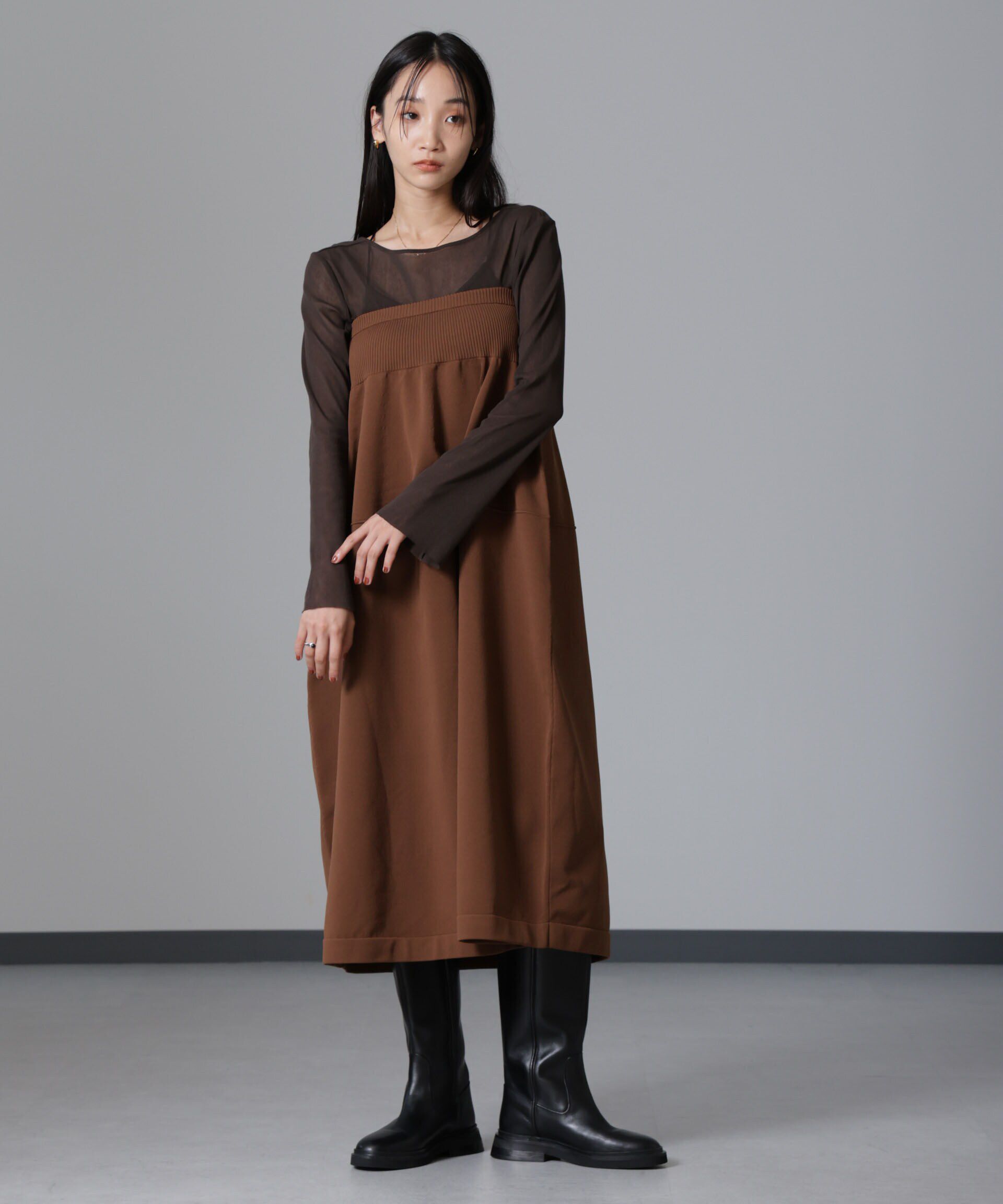 nano･universe「2WAYベアニットスカート (セットアップ可)」|スカート|ブラウン