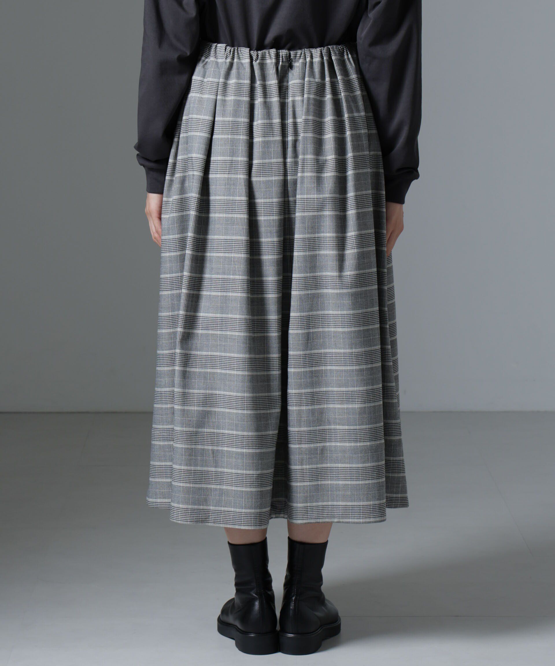 nano･universe「グレンチェックタックスカート」|スカート|