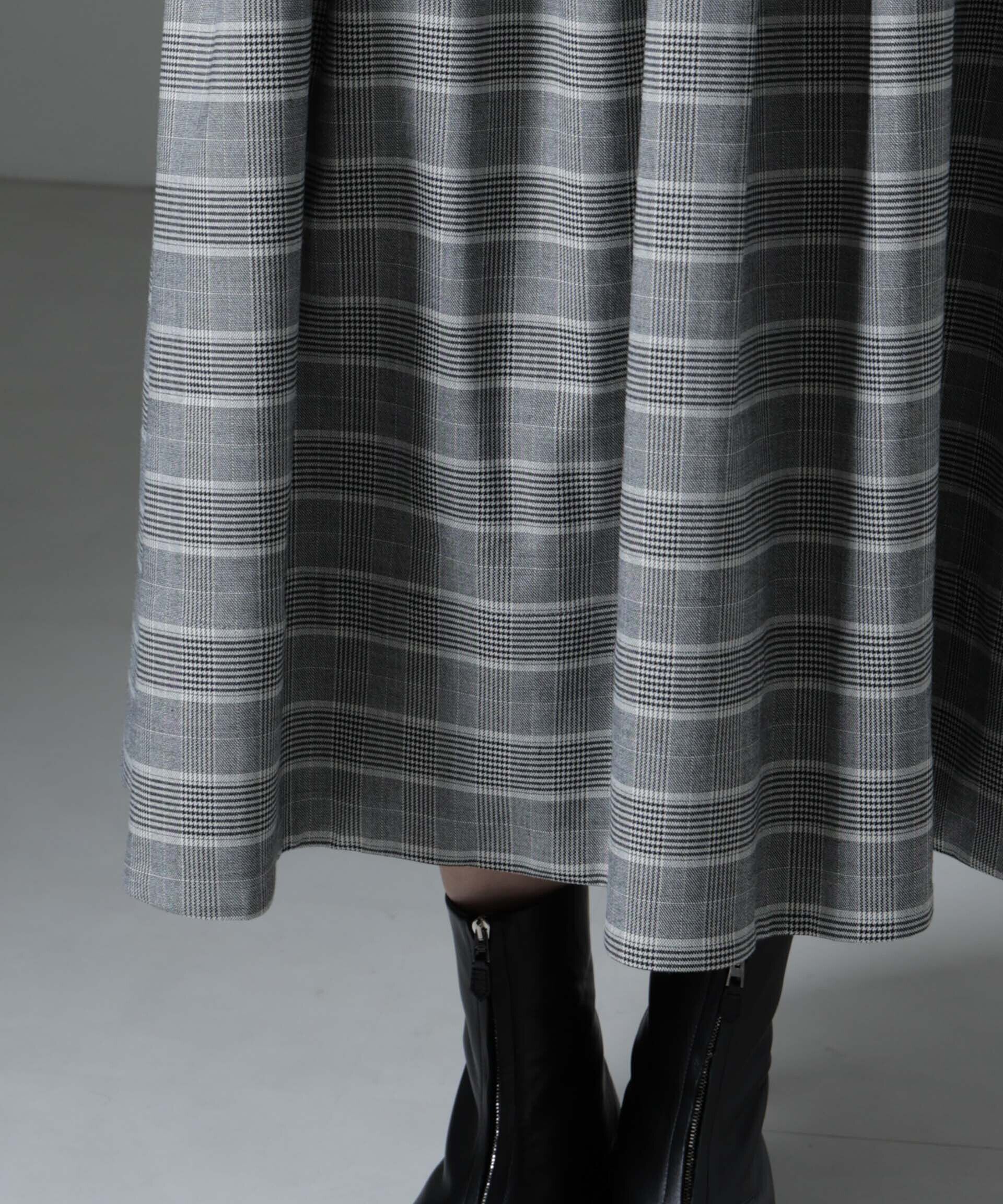 nano･universe「グレンチェックタックスカート」|スカート|