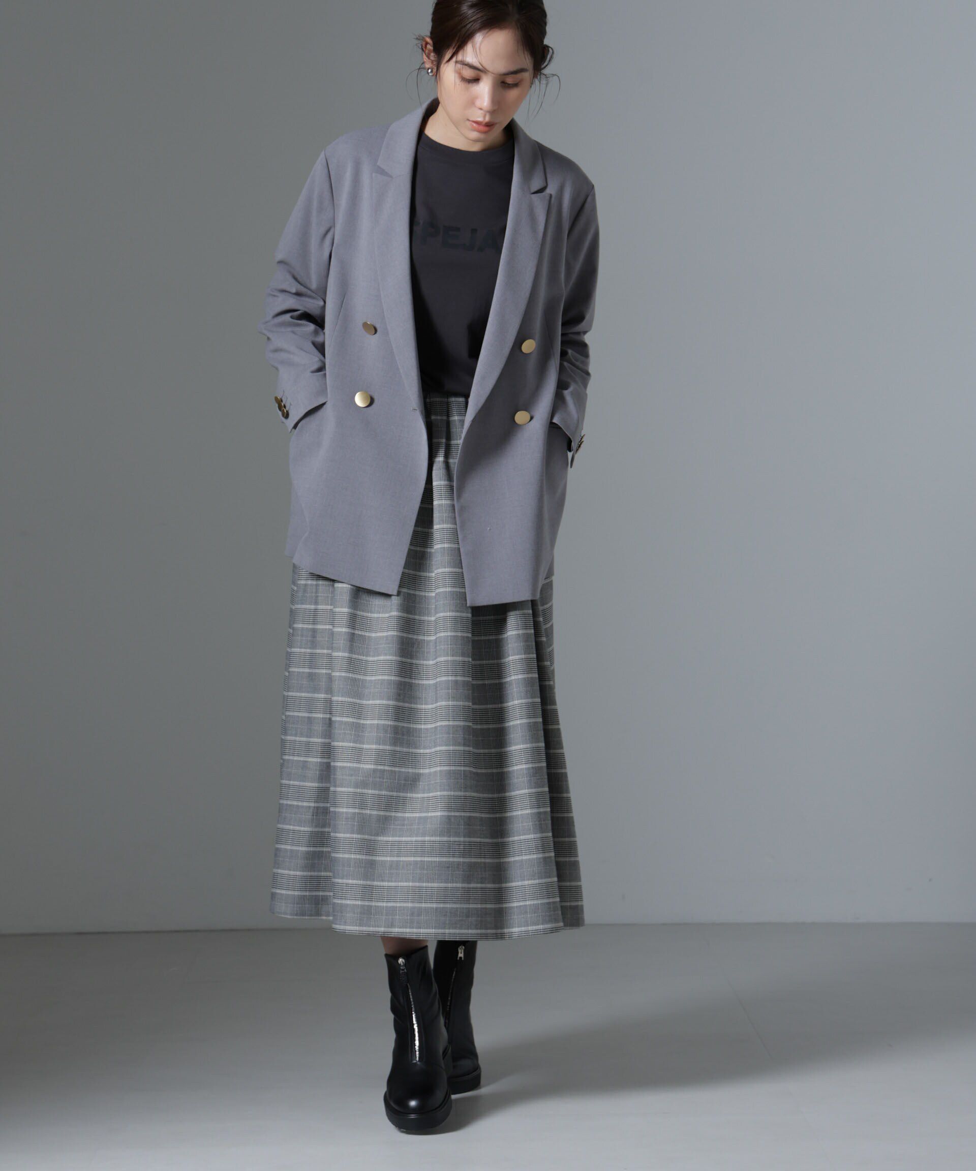 nano･universe「グレンチェックタックスカート」|スカート|