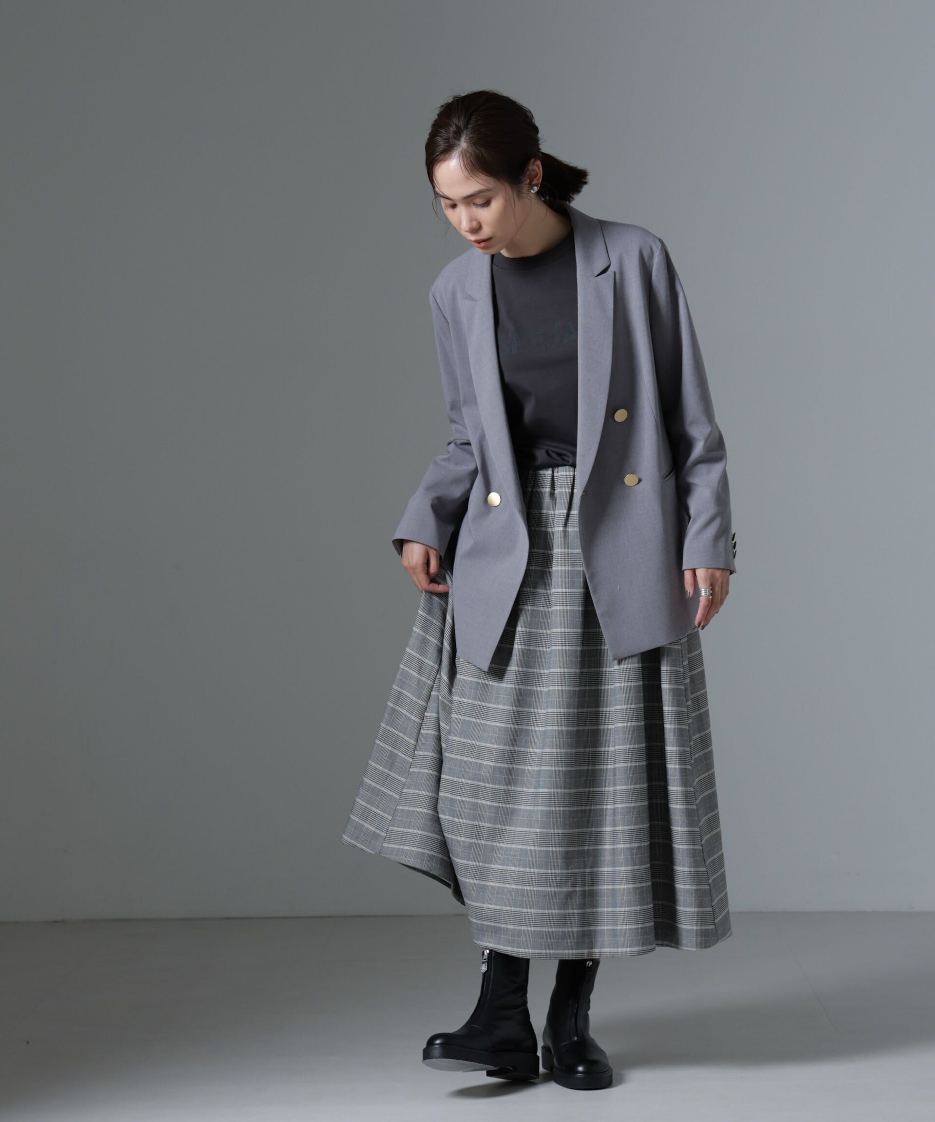 nano･universe「グレンチェックタックスカート」|スカート|