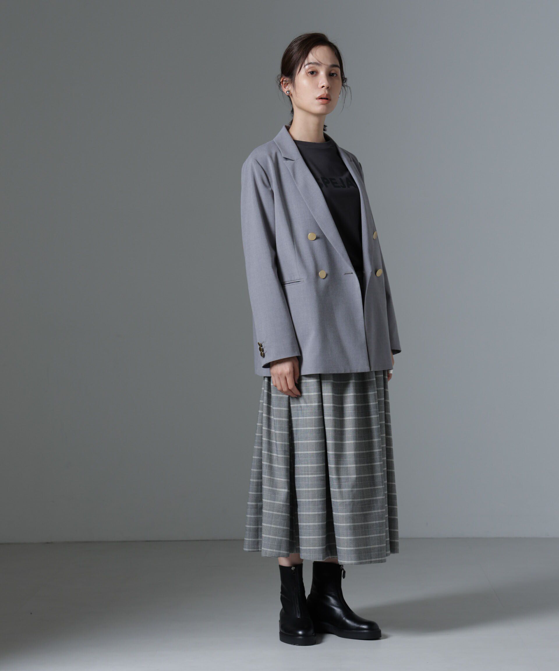 nano･universe「グレンチェックタックスカート」|スカート|