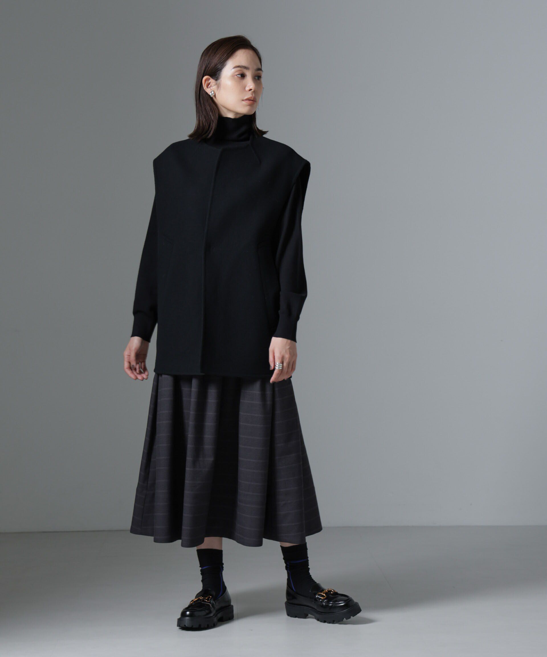 nano･universe「グレンチェックタックスカート」|スカート|