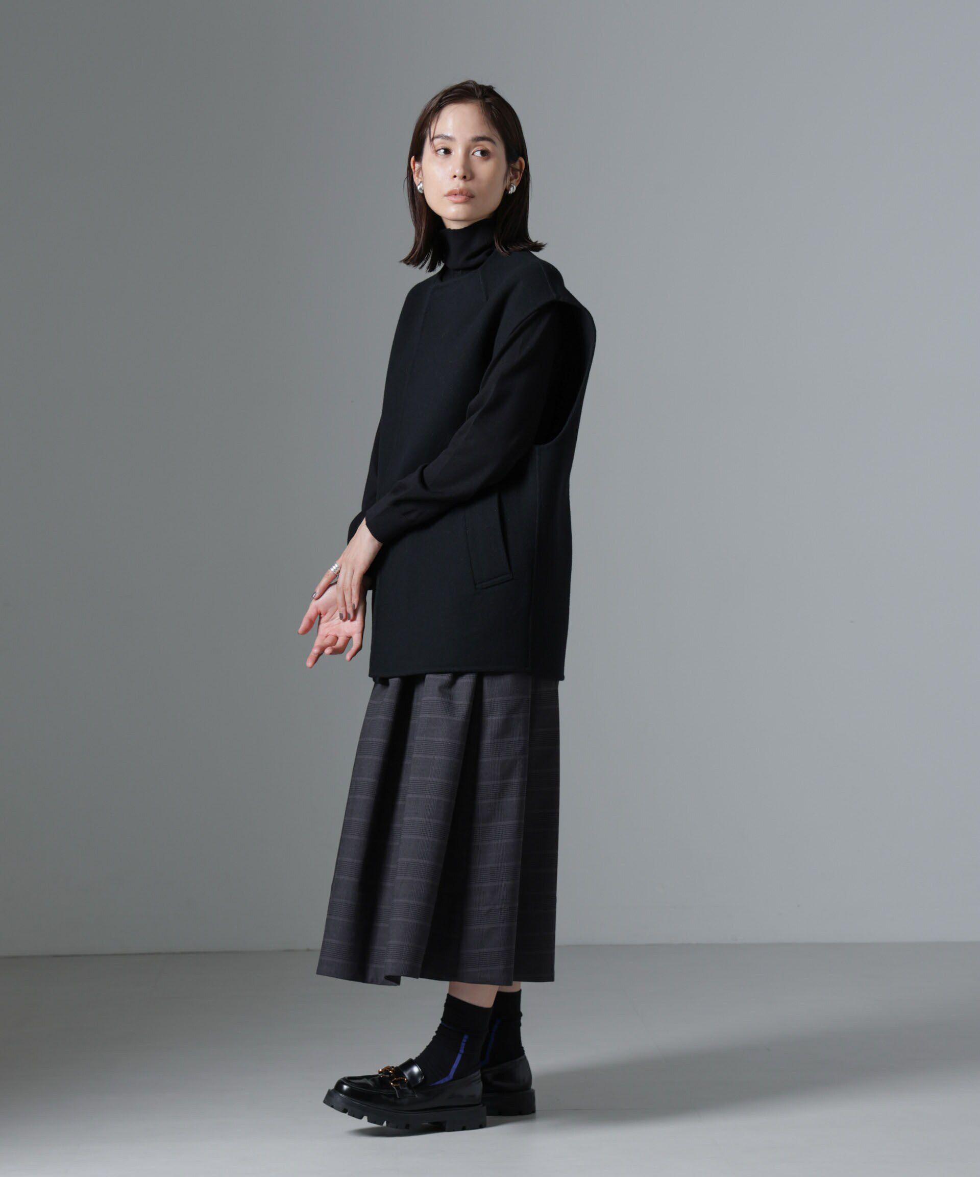 nano･universe「グレンチェックタックスカート」|スカート|
