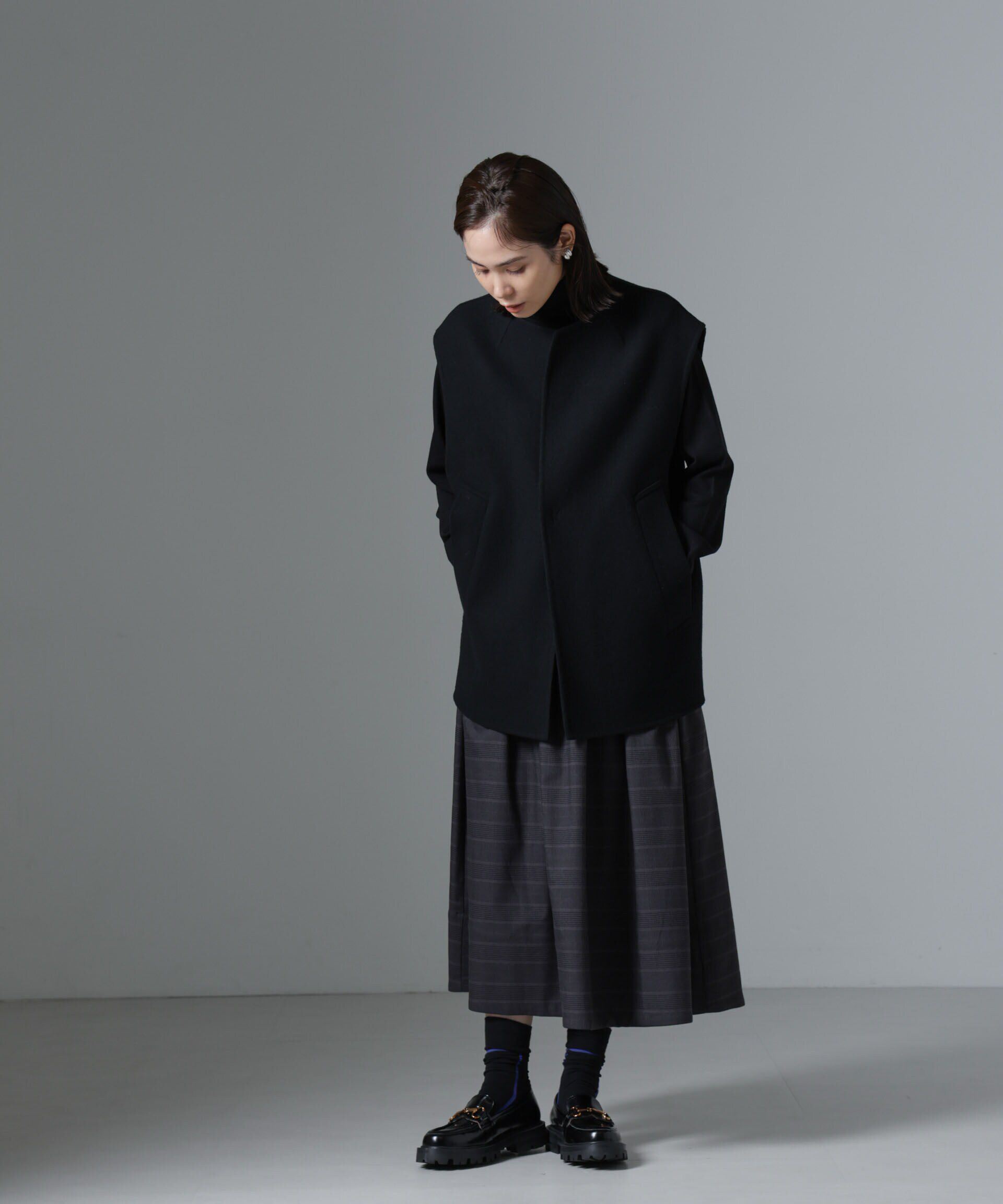 nano･universe「グレンチェックタックスカート」|スカート|