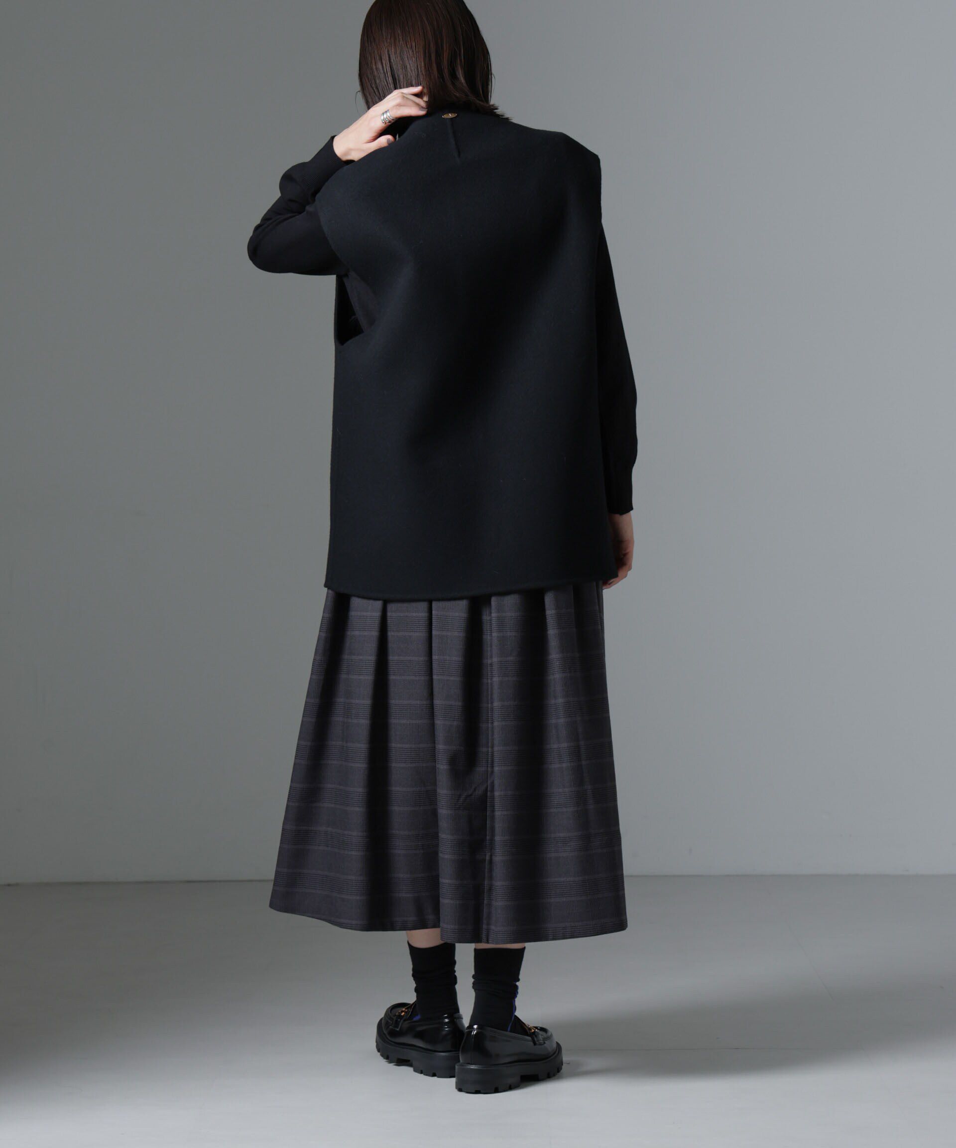 nano･universe「グレンチェックタックスカート」|スカート|