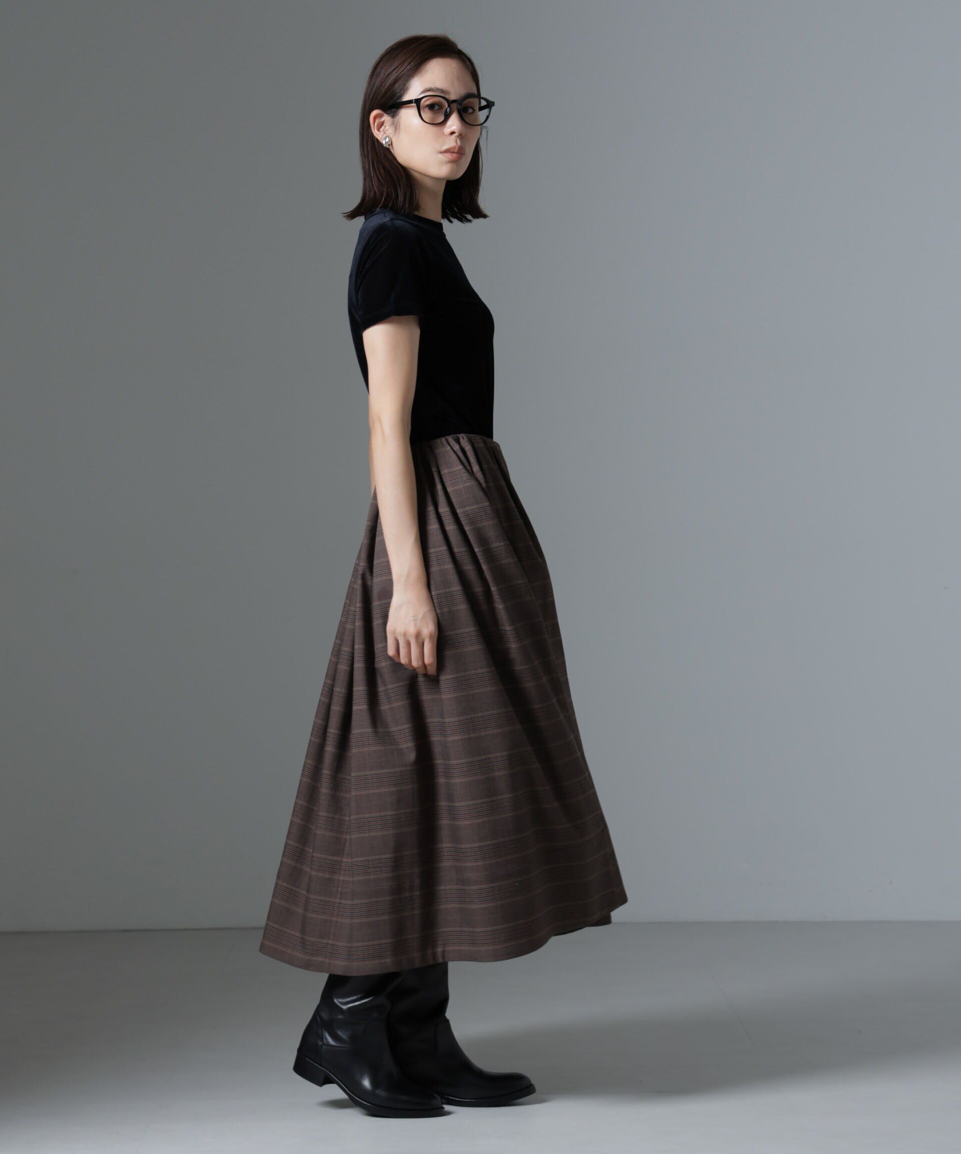 nano･universe「グレンチェックタックスカート」|スカート|
