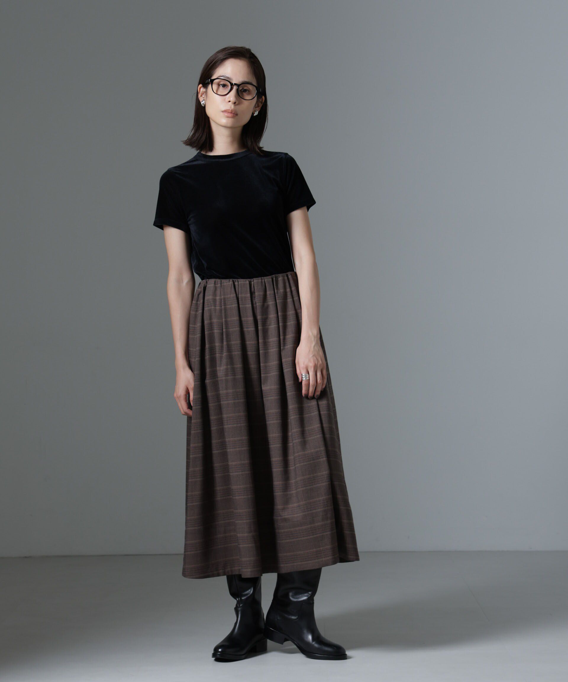 nano･universe「グレンチェックタックスカート」|スカート|