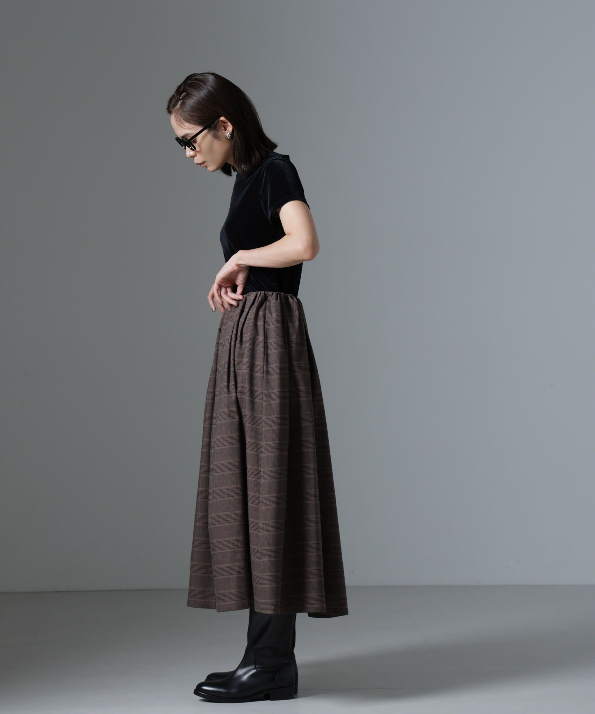 nano･universe「グレンチェックタックスカート」|スカート|