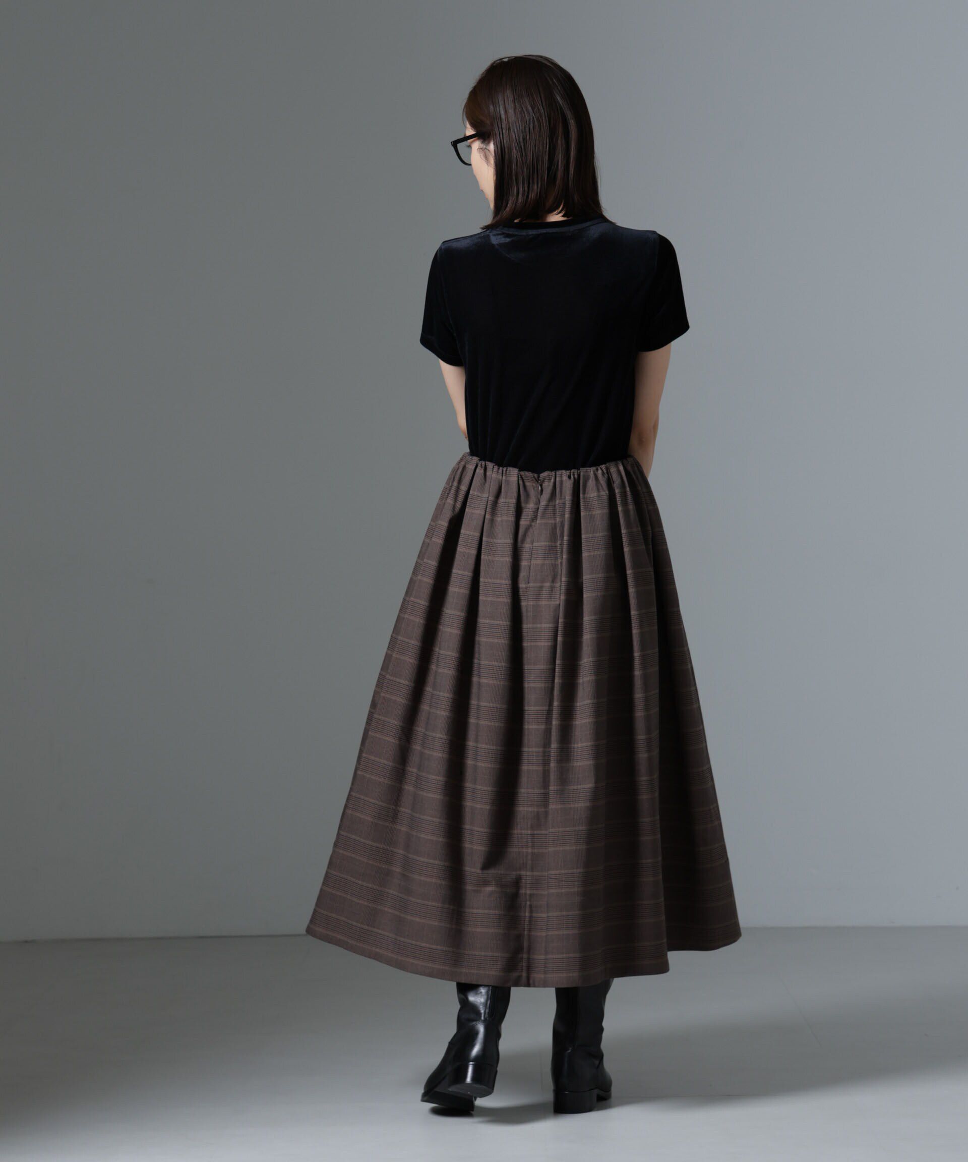 nano･universe「グレンチェックタックスカート」|スカート|