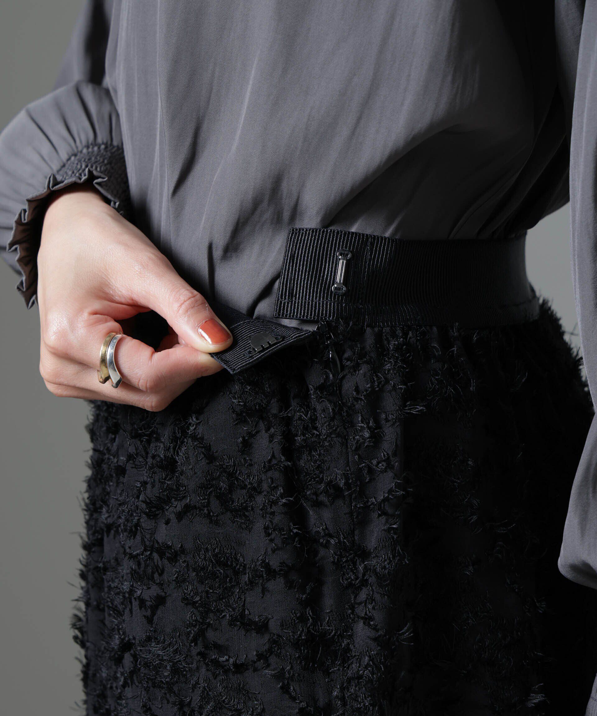 nano･universe「フリンジジャガードコクーンギャザースカート」|スカート|