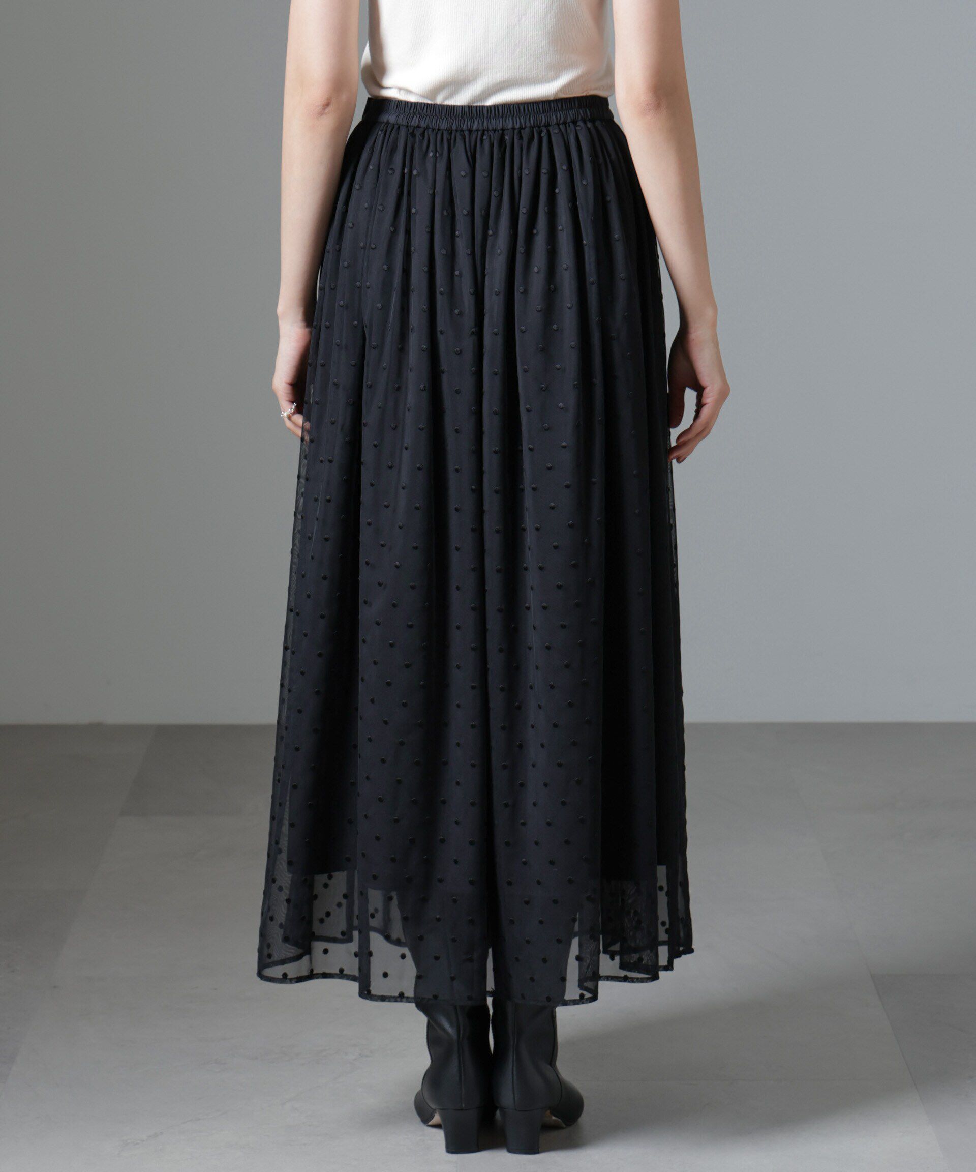 nano･universe「ドット刺繍チュールギャザースカート」|スカート|