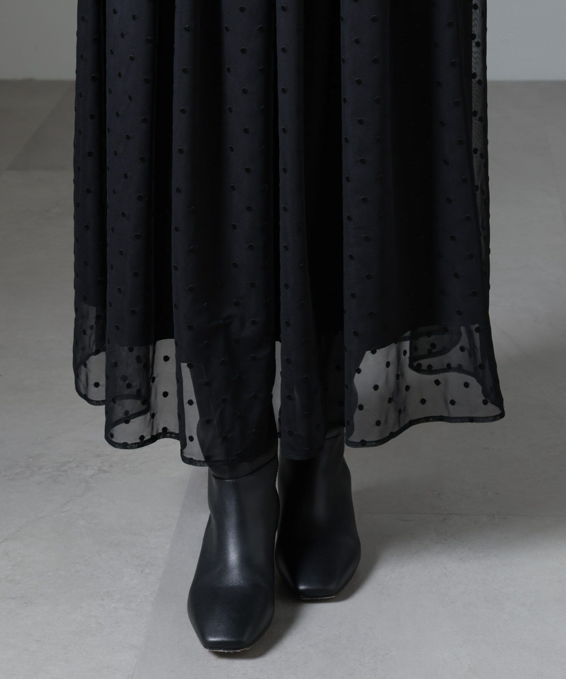 nano･universe「ドット刺繍チュールギャザースカート」|スカート|