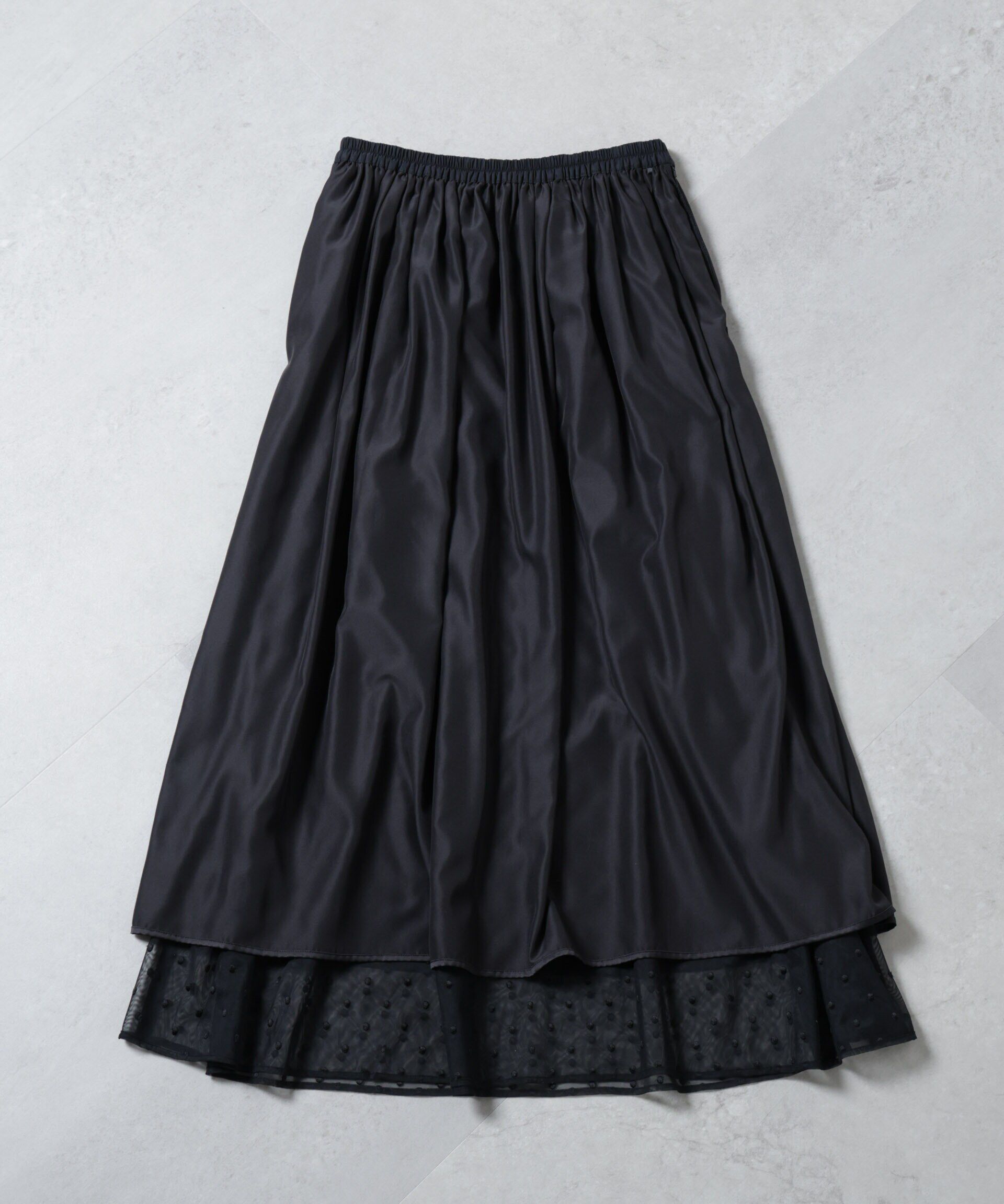 nano･universe「ドット刺繍チュールギャザースカート」|スカート|