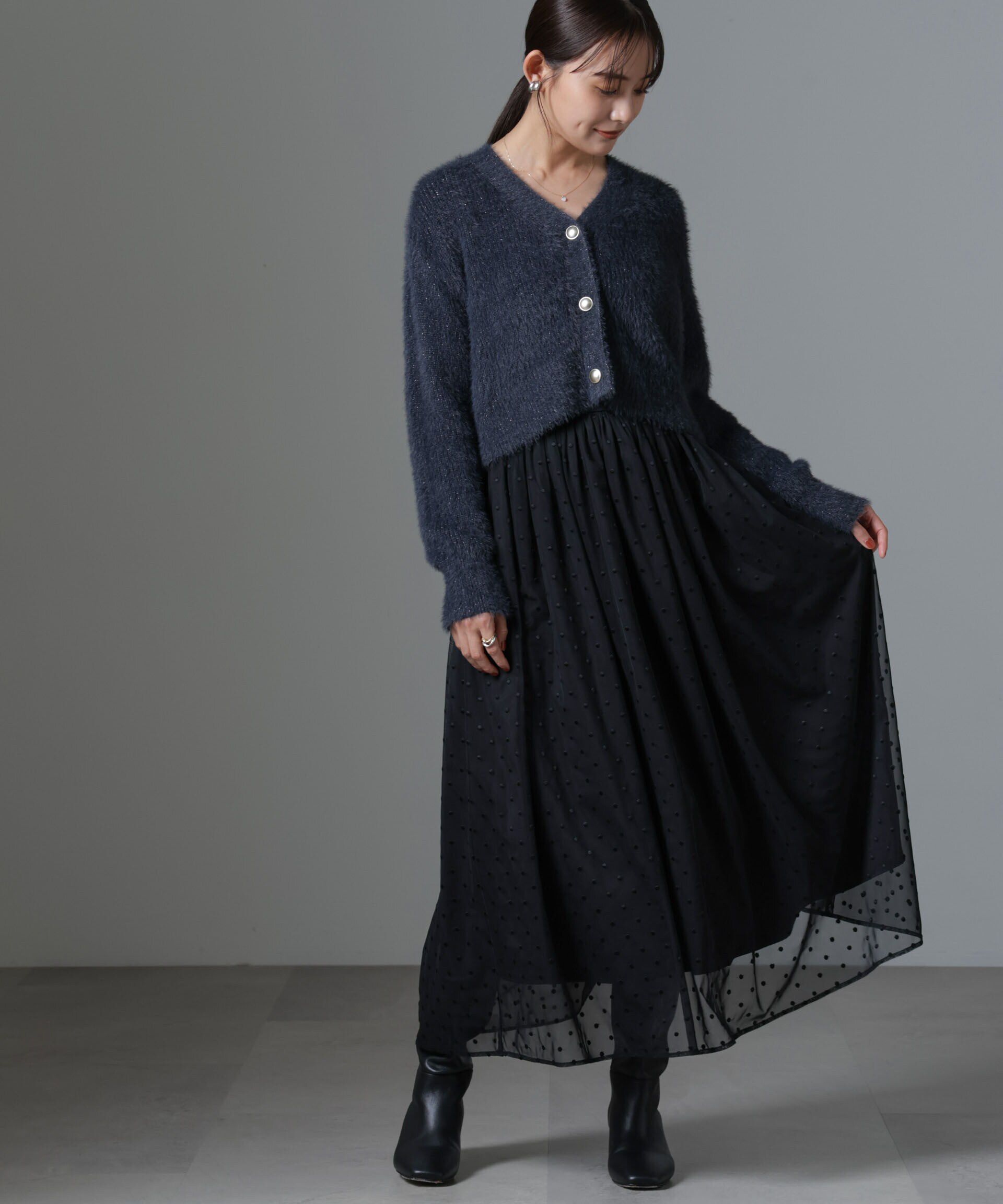 nano･universe「ドット刺繍チュールギャザースカート」|スカート|